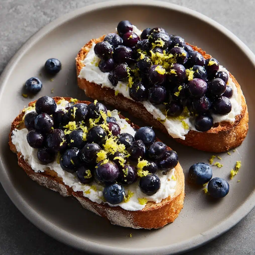 Lemon Blueberry Ricotta Toast With Honey Recipe - Recipe Image