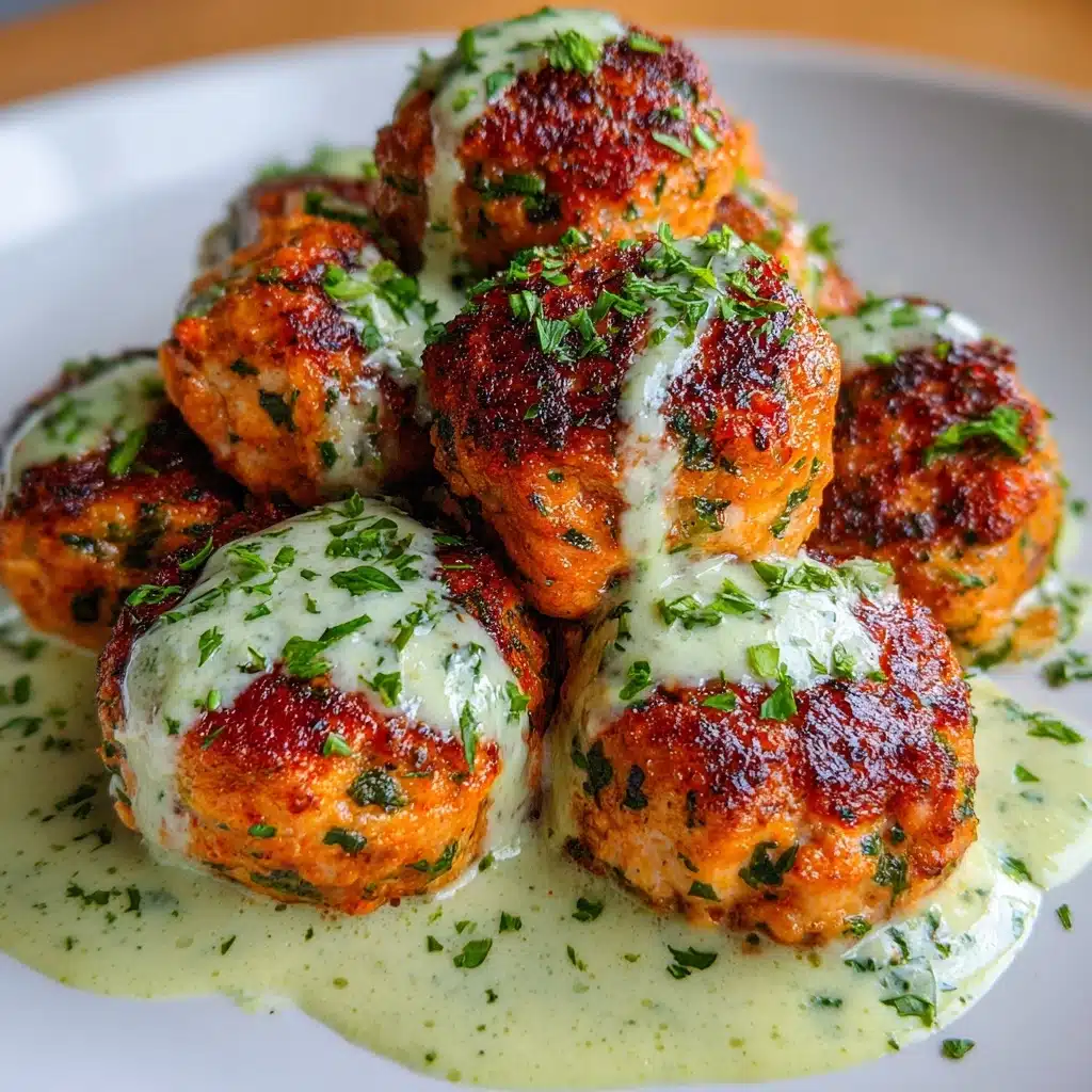 Baked Salmon Meatballs with Creamy Avocado Sauce Recipe - Recipe Image