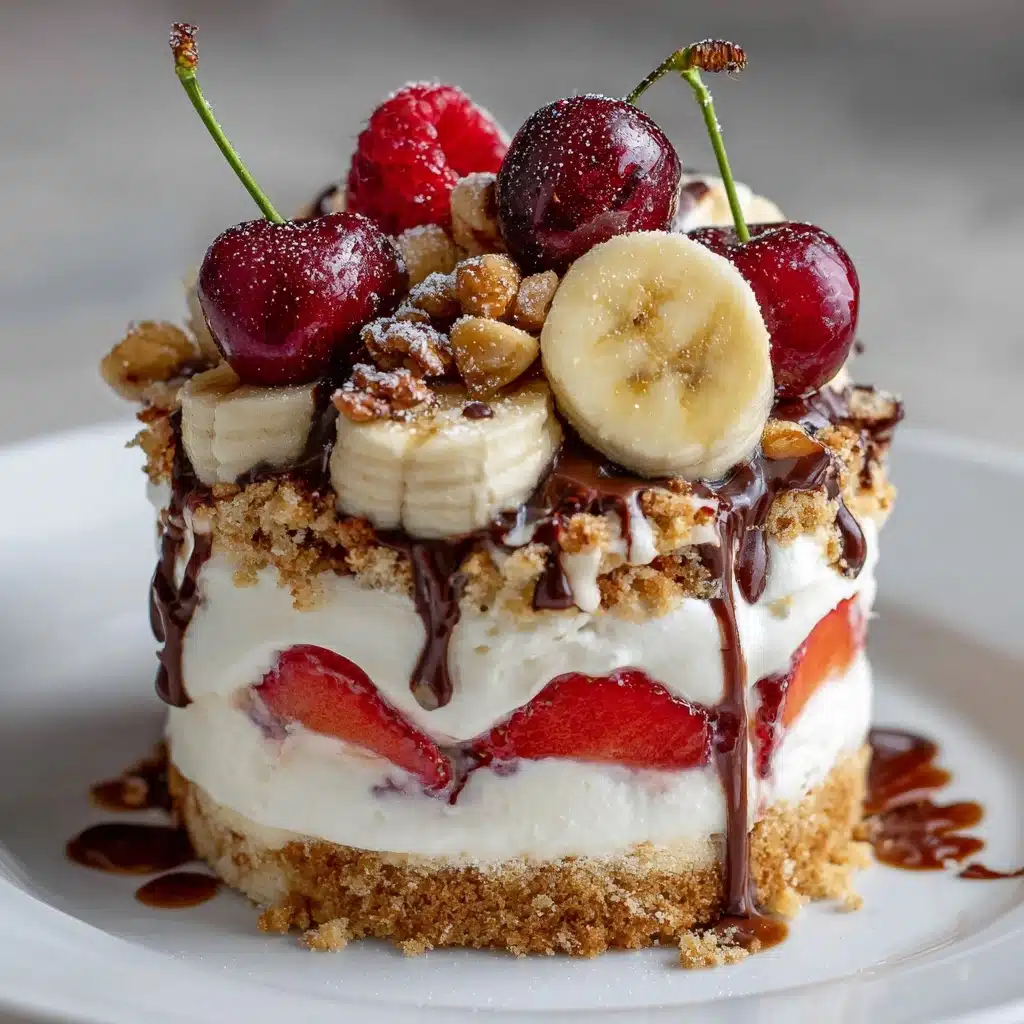 No-Bake Banana Split Cake Recipe - Recipe Image