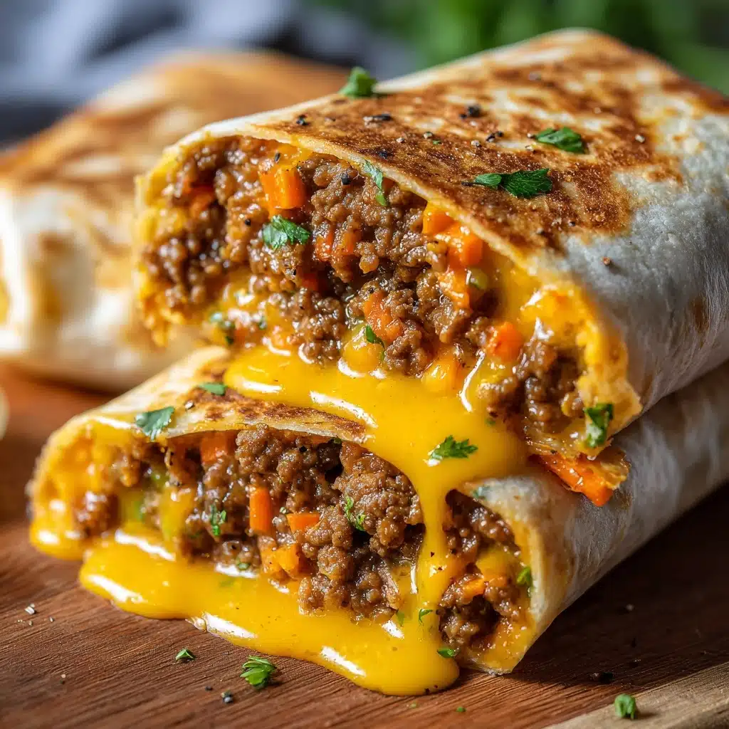 Cheesy Ground Beef Delight Wrap with Creamy Sauce Recipe - Recipe Image