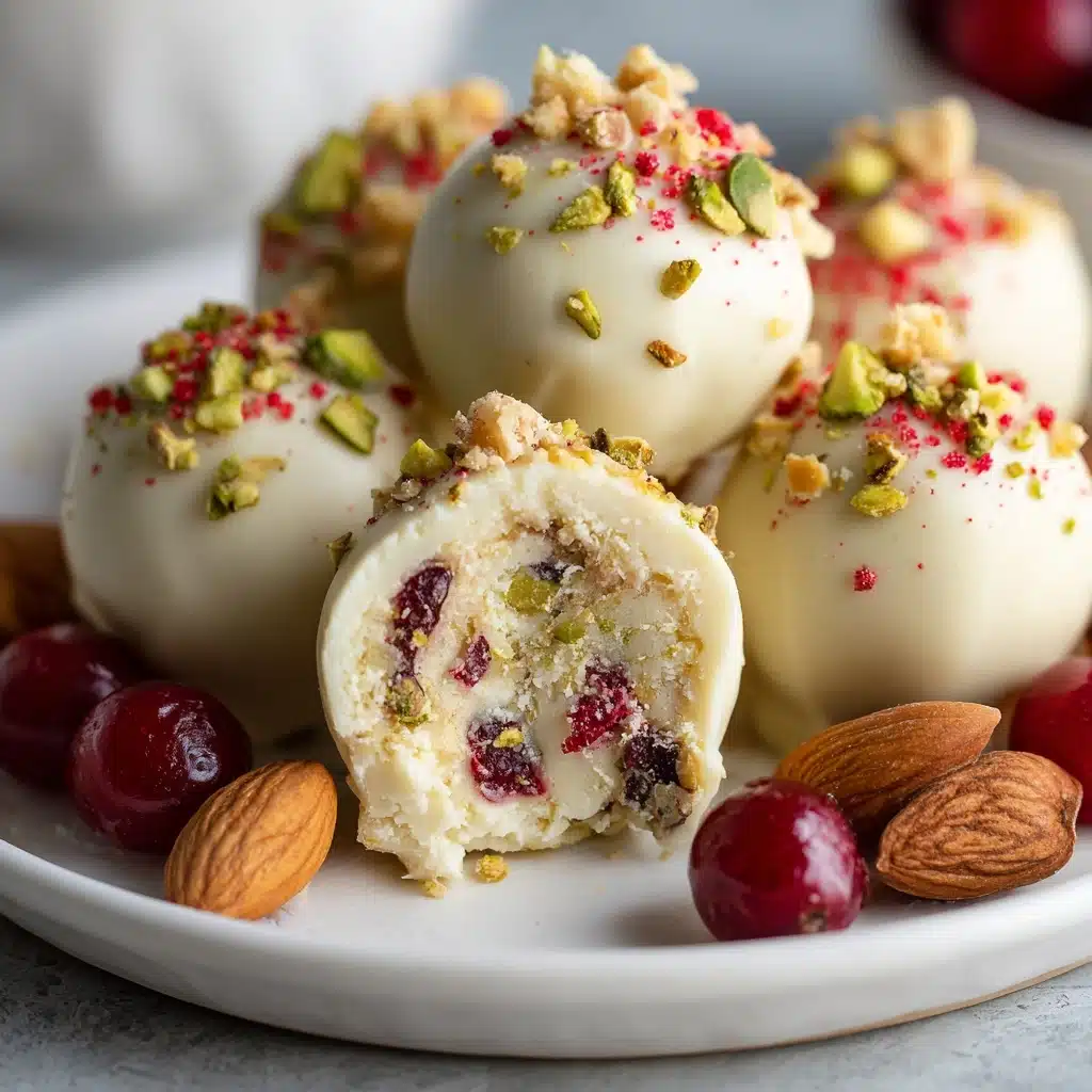 Cranberry Pistachio White Chocolate Truffles Recipe - Recipe Image