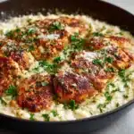 One-Pan Creamy Parmesan Chicken & Rice Recipe