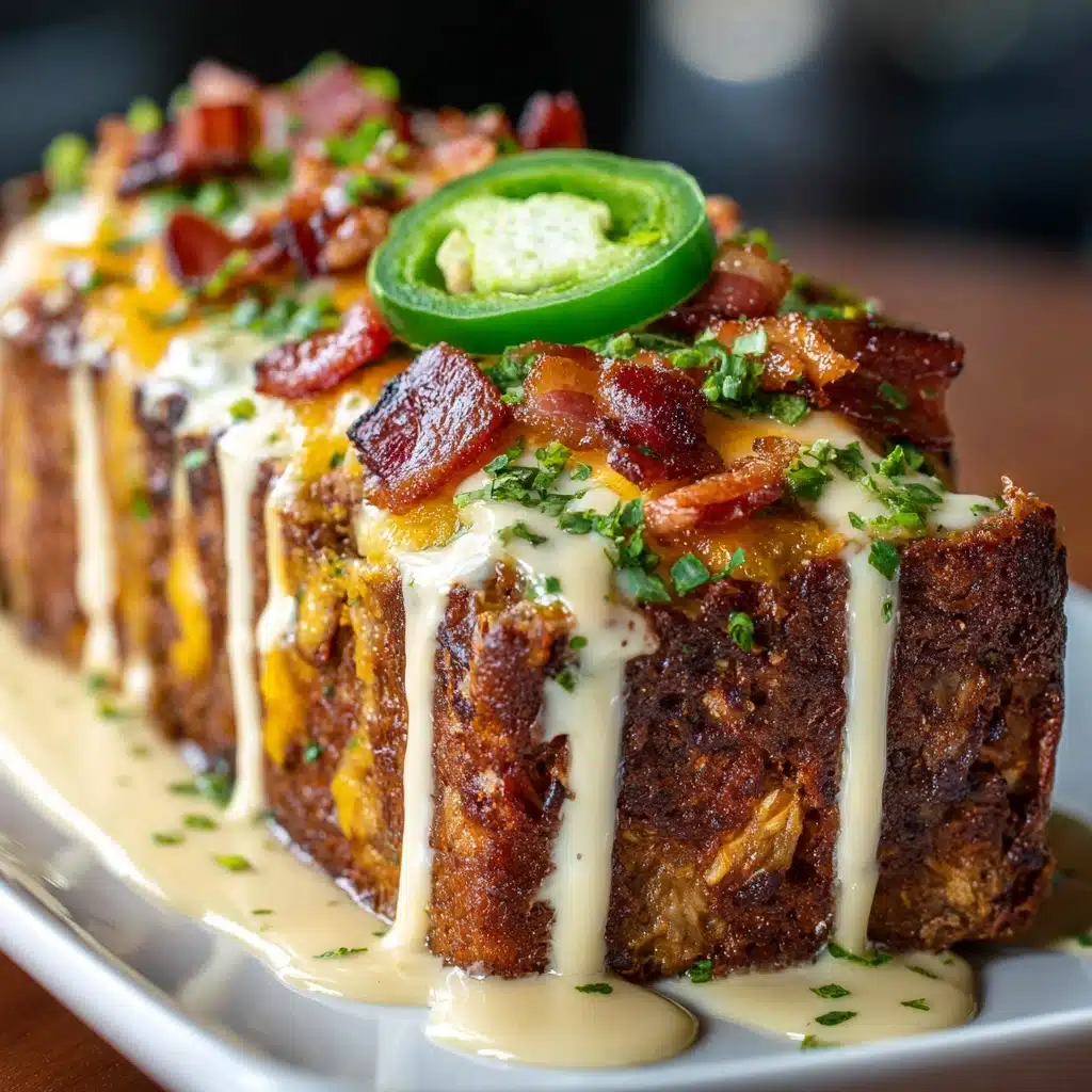 Smoky Jalapeño Popper Meatloaf with Creamy Ranch Drizzle Recipe - Recipe Image