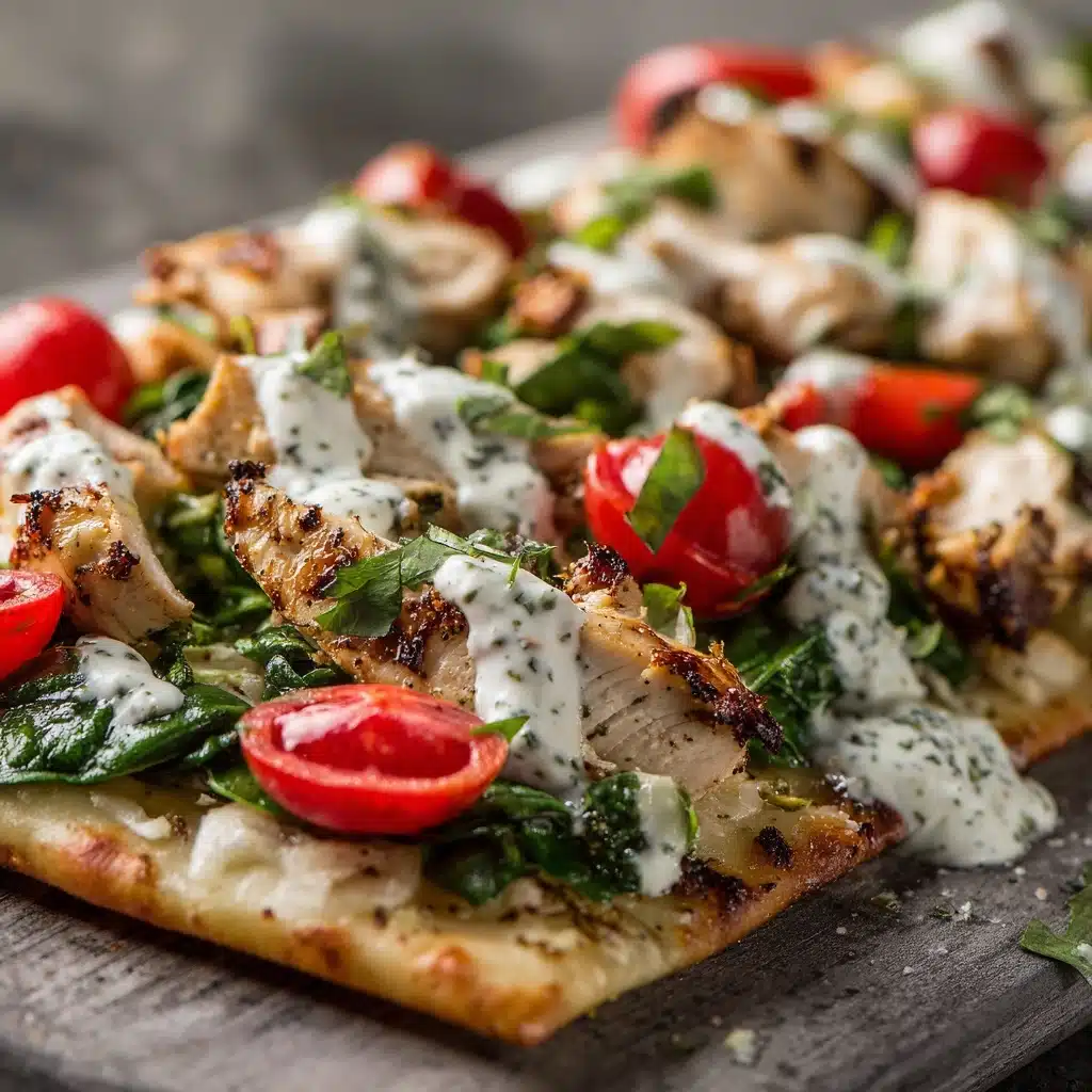 Tzatziki Chicken & Veggie Naan Pizza Recipe - Recipe Image