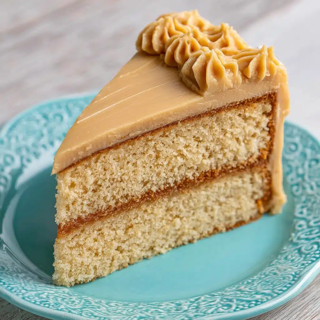 Vanilla Cream Cake with Quick Caramel Frosting Recipe - Recipe Image