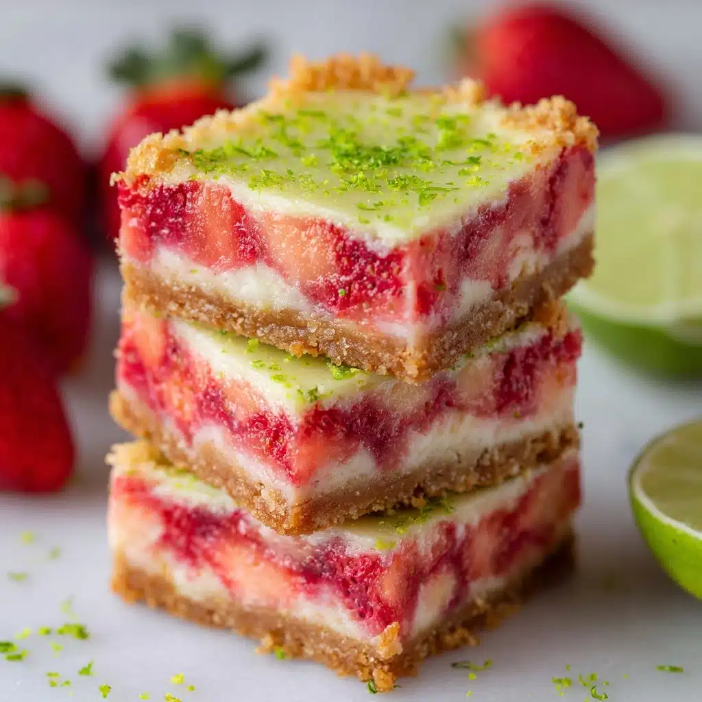 Strawberry Lime White Chocolate Gooey Bars Recipe - Recipe Image