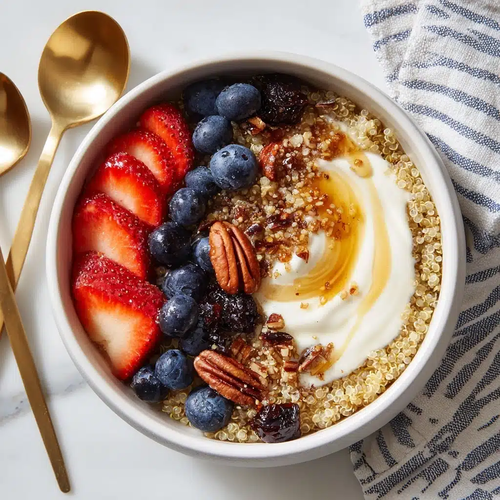 Quinoa Breakfast Bowl with Almonds and Honey Recipe - Recipe Image