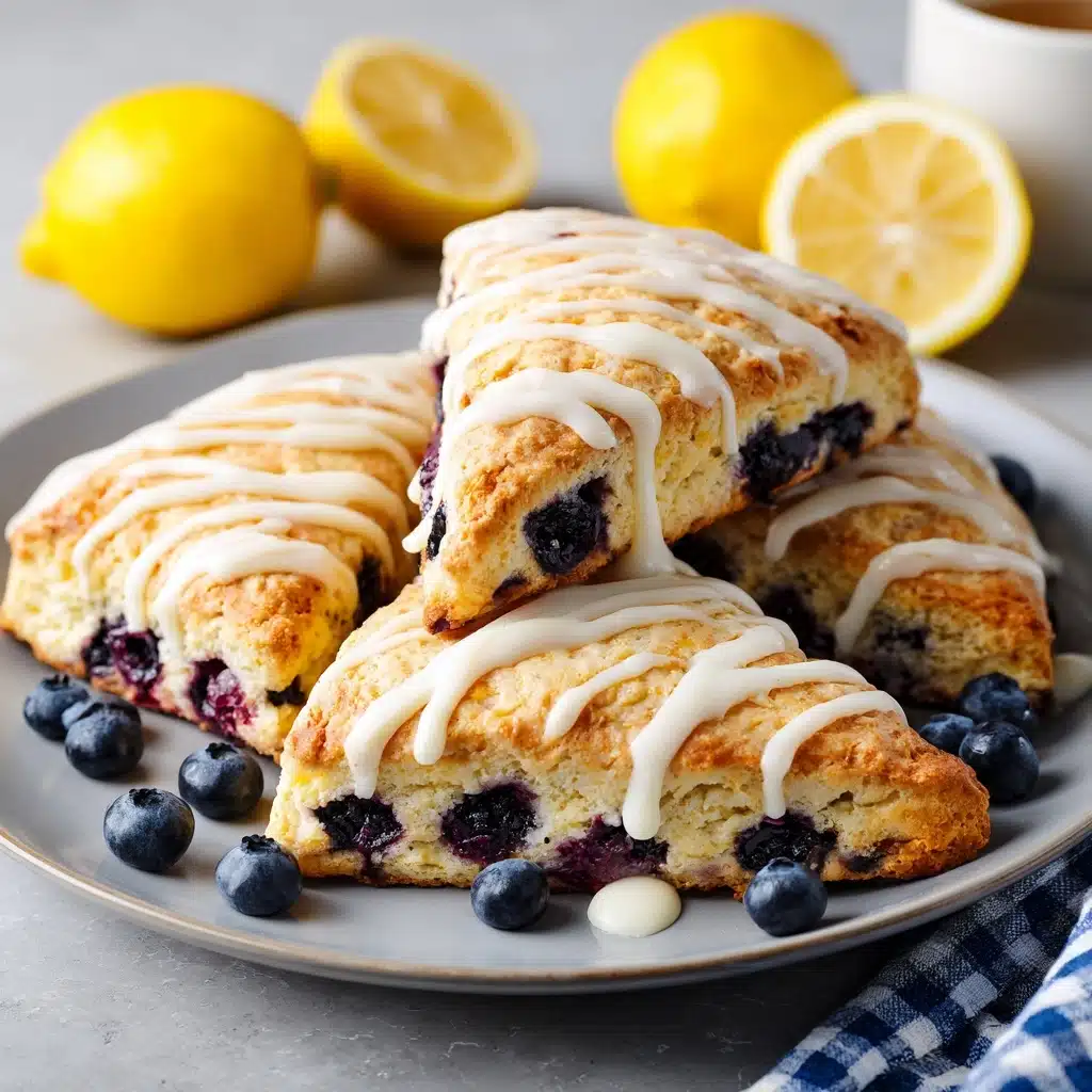 Blueberry Scones with Lemon Glaze Recipe - Recipe Image