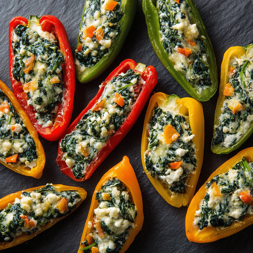Spinach and Feta Stuffed Mini Peppers Recipe