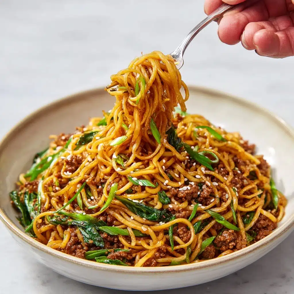 Mongolian Ground Beef and Noodles Recipe - Recipe Image