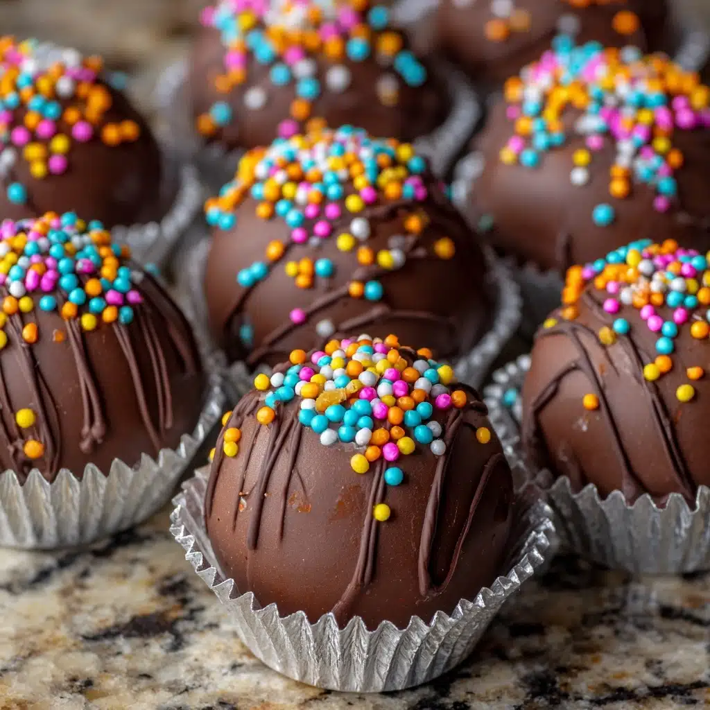 Chocolate-covered Christmas Cake Puffs Recipe - Recipe Image
