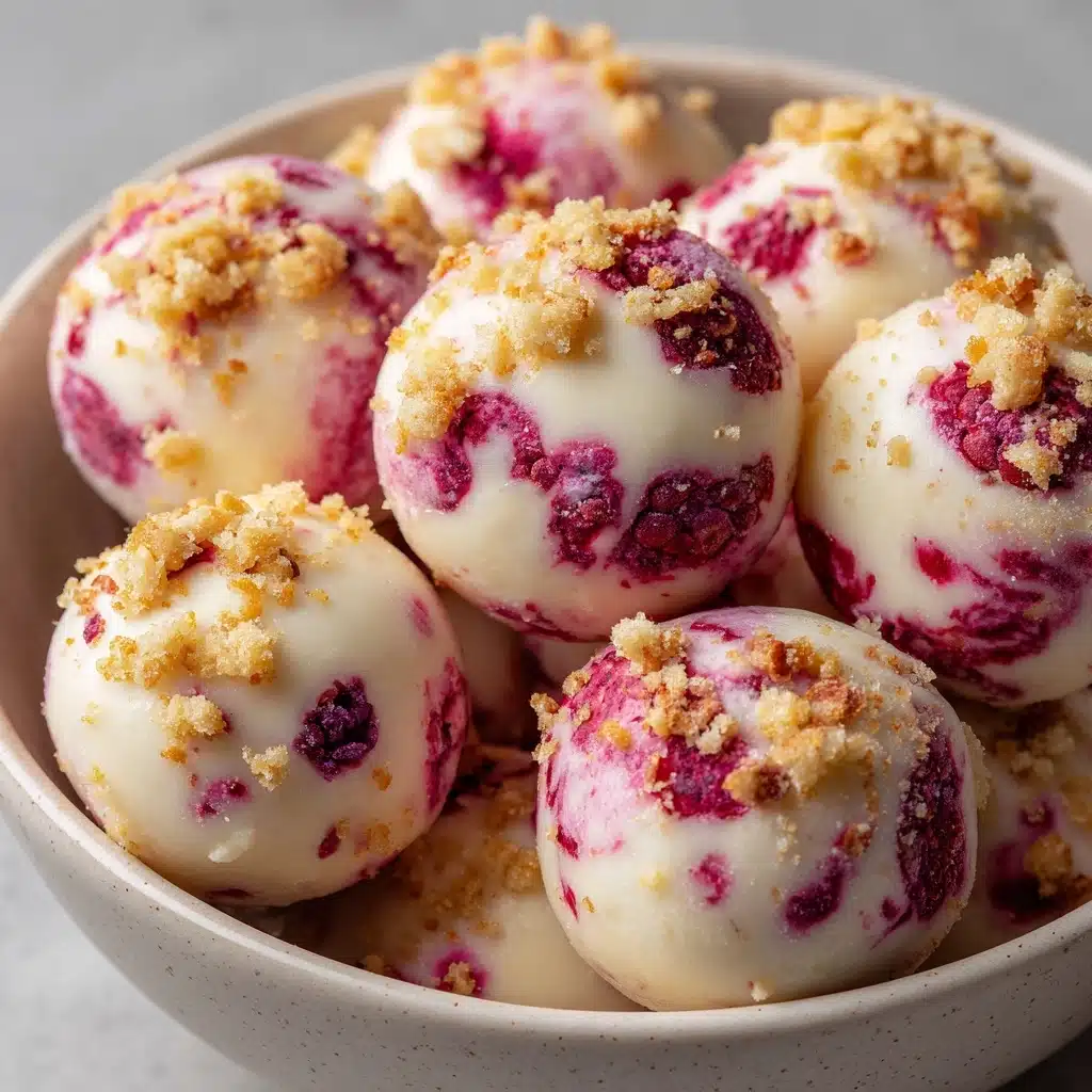 White Chocolate Raspberry Cheesecake Balls Recipe - Recipe Image
