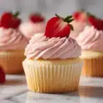 Fluffy Vanilla Cupcakes & Fresh Strawberry Buttercream Recipe