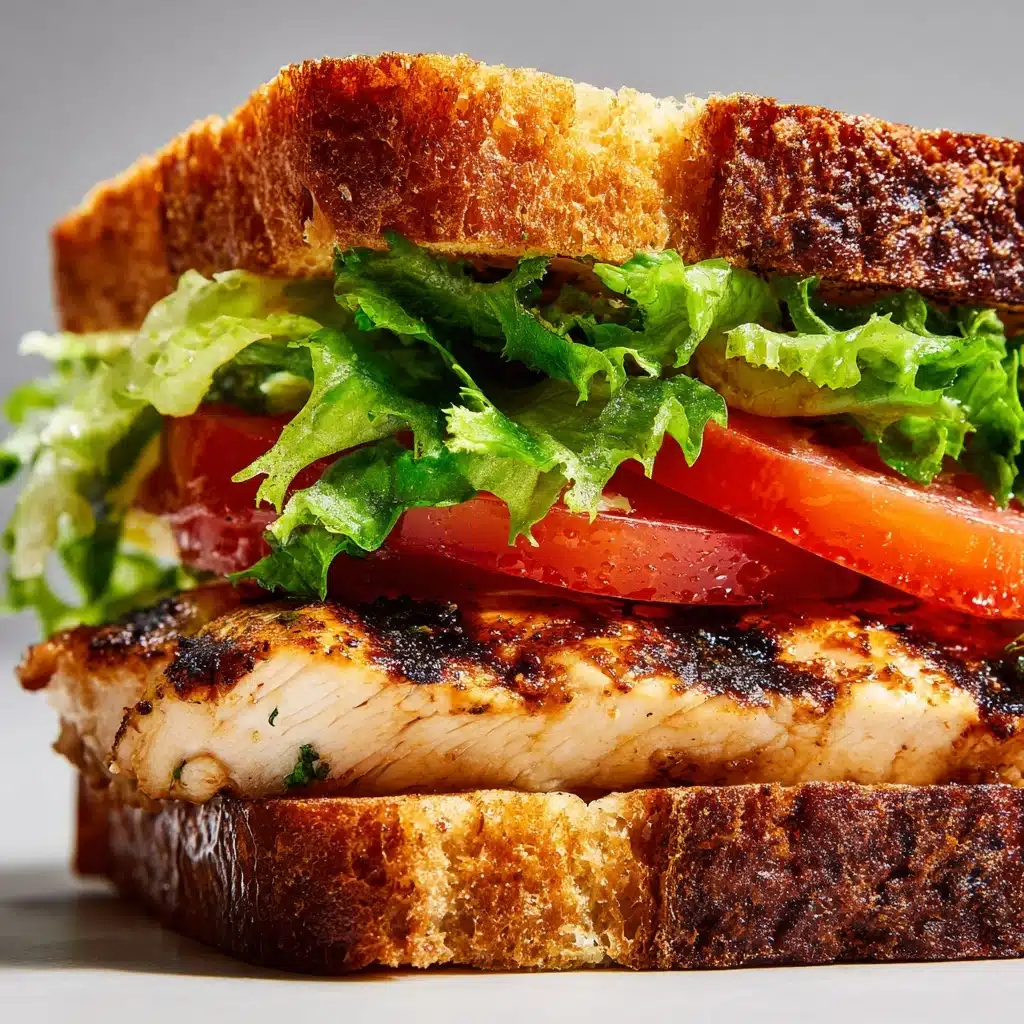 Garlic Butter Lettuce Tomato & Grilled Chicken Sandwich Recipe - Recipe Image