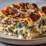 Spinach and Mushroom White Lasagna Recipe