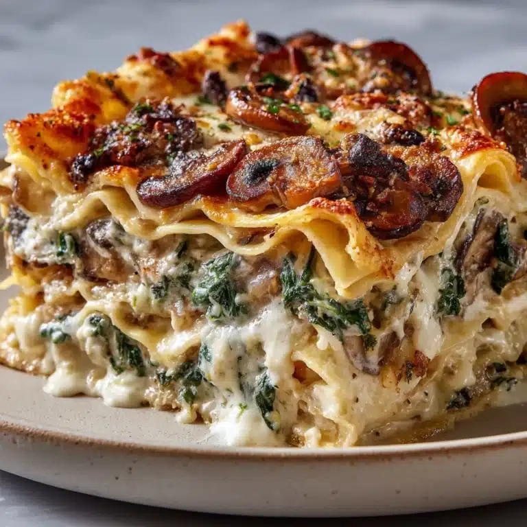 Spinach and Mushroom White Lasagna Recipe