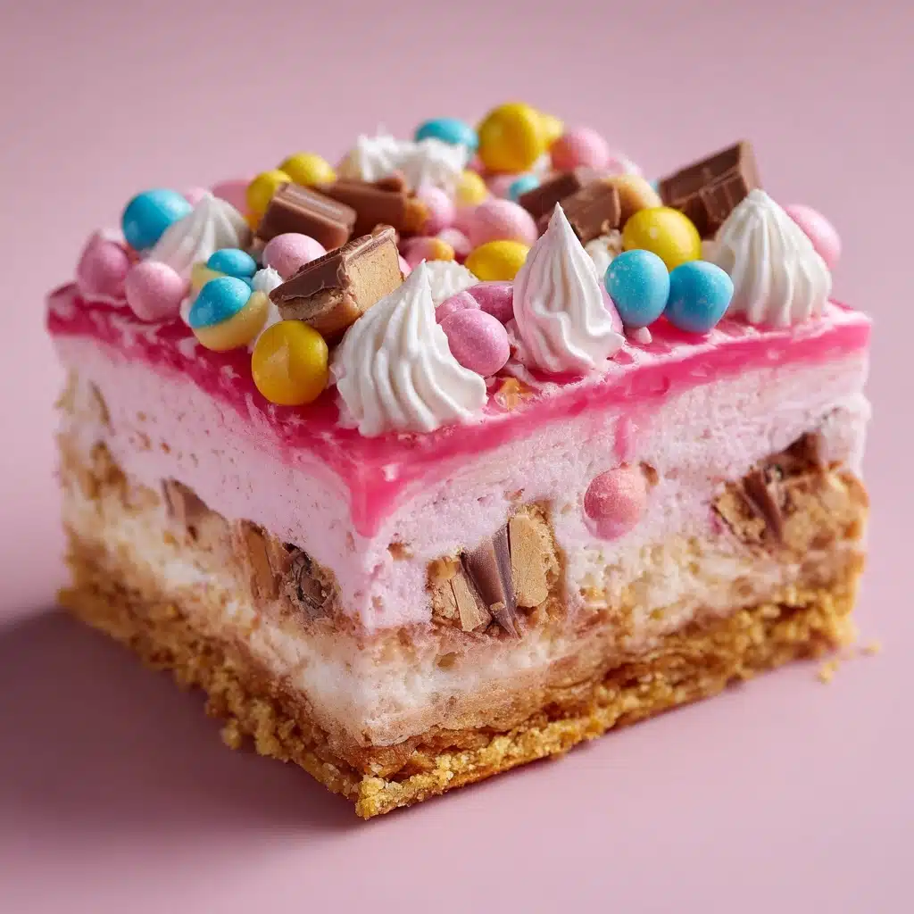 Pink M&M Snickers Cheesecake Recipe