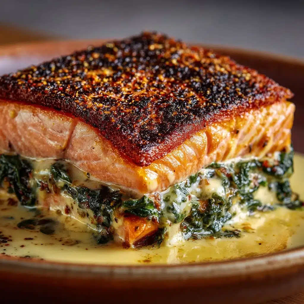 Blackened Salmon Stuffed with Spinach & Parmesan Recipe