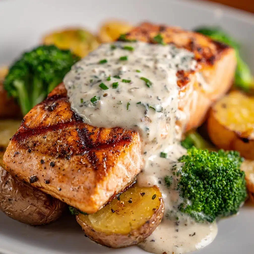 Lemon Butter Salmon with Roasted Potatoes & Broccoli Recipe