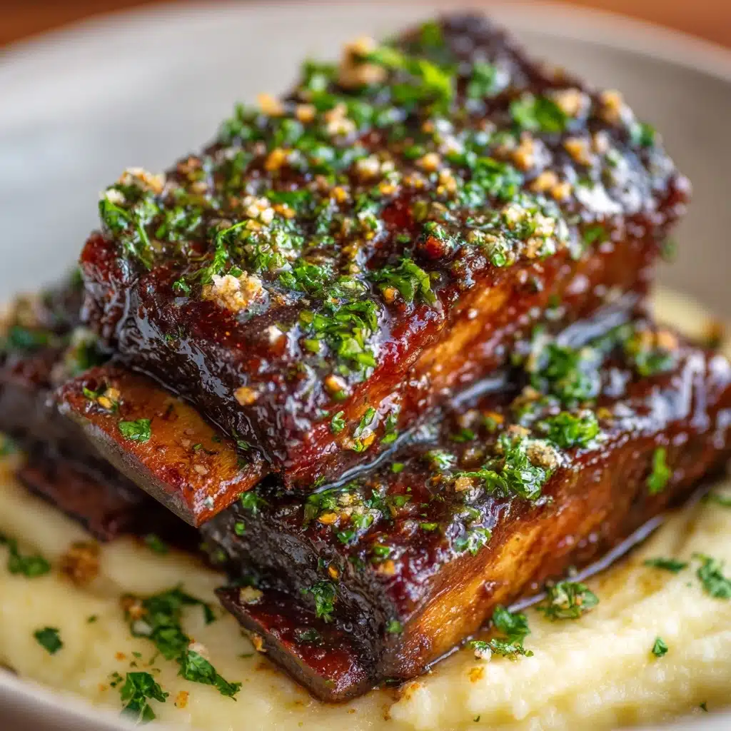 Succulent Short Ribs Slow-Cooked in Cola with Creamy Parmesan Risotto Recipe