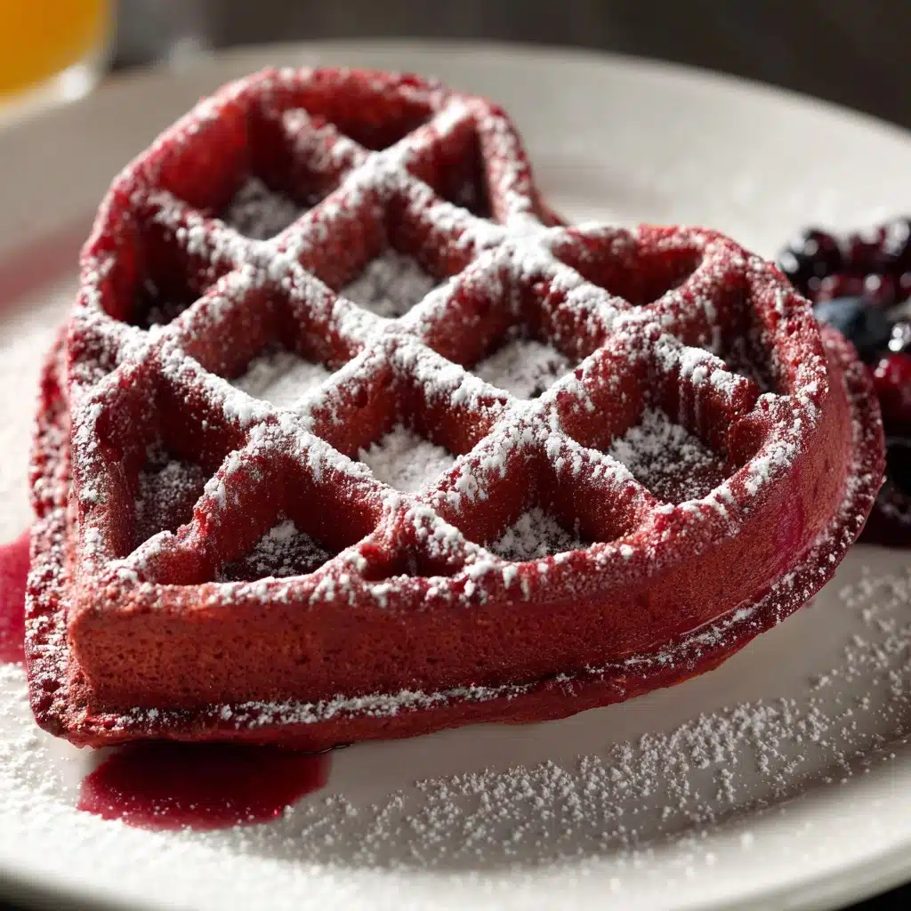 Heart-Shaped Red Velvet Waffles Recipe