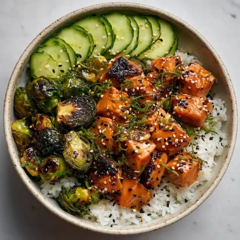 Teriyaki Salmon Bowls with Brussels Sprouts Recipe