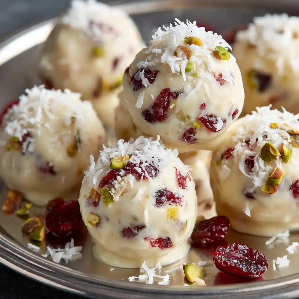 Cranberry Pistachio White Chocolate Truffles Recipe - Recipe Image
