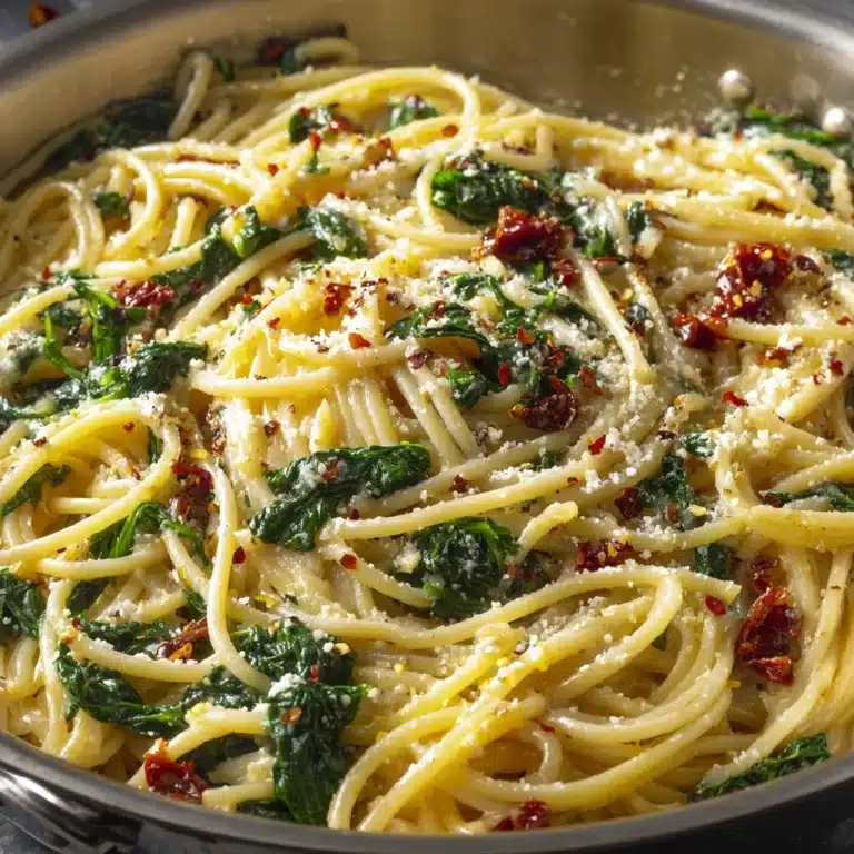 Spaghetti & Spinach with Sun-Dried Tomato Cream Sauce Recipe