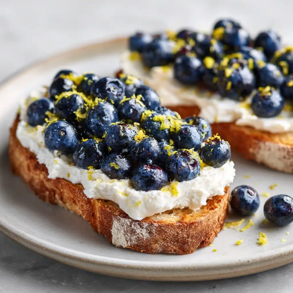 Lemon Blueberry Ricotta Toast With Honey Recipe - Recipe Image