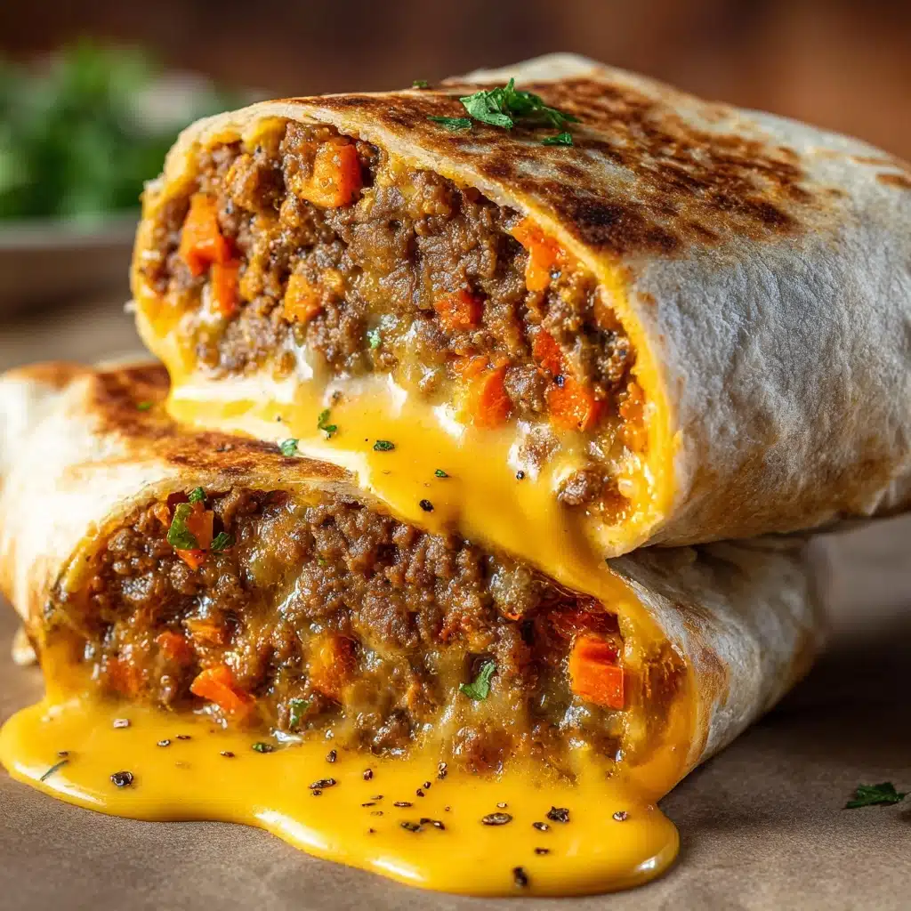 Cheesy Ground Beef Delight Wrap with Creamy Sauce Recipe - Recipe Image