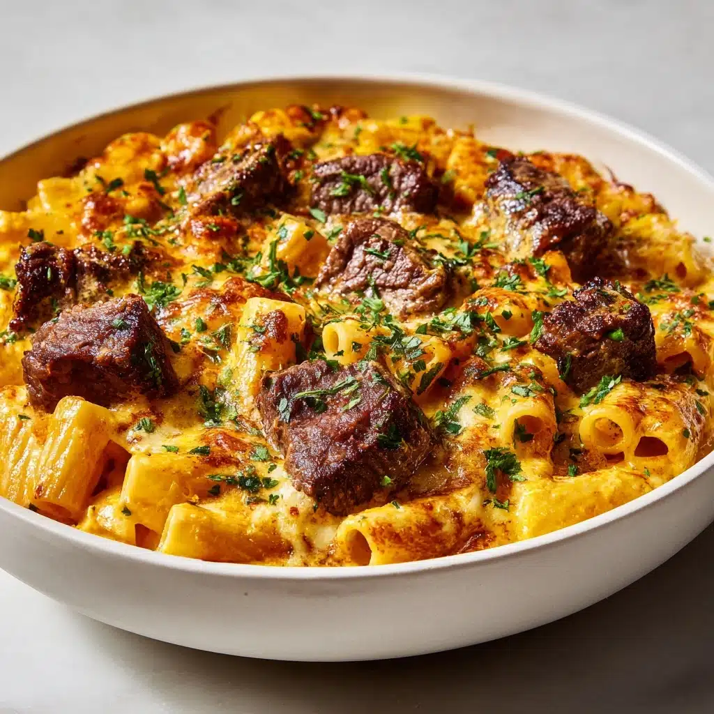 Creamy Honey Buffalo Steak Pasta Bake Recipe - Recipe Image