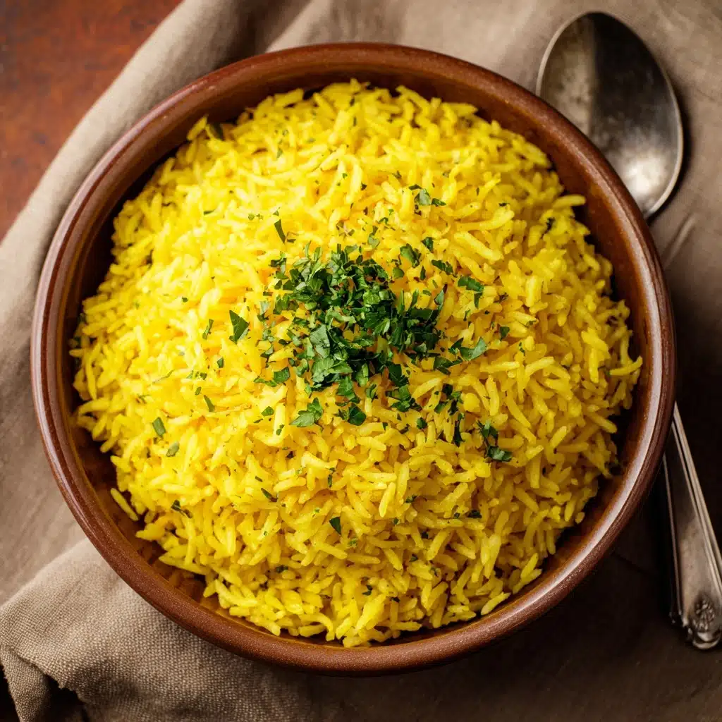 Garlic Turmeric Rice Recipe - Recipe Image