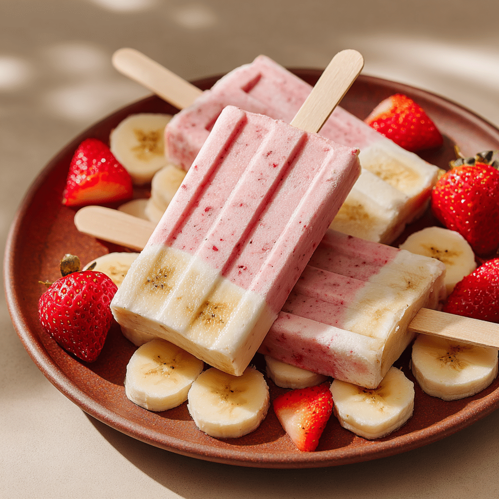 Strawberry Banana Popsicles Recipe - Recipe Image