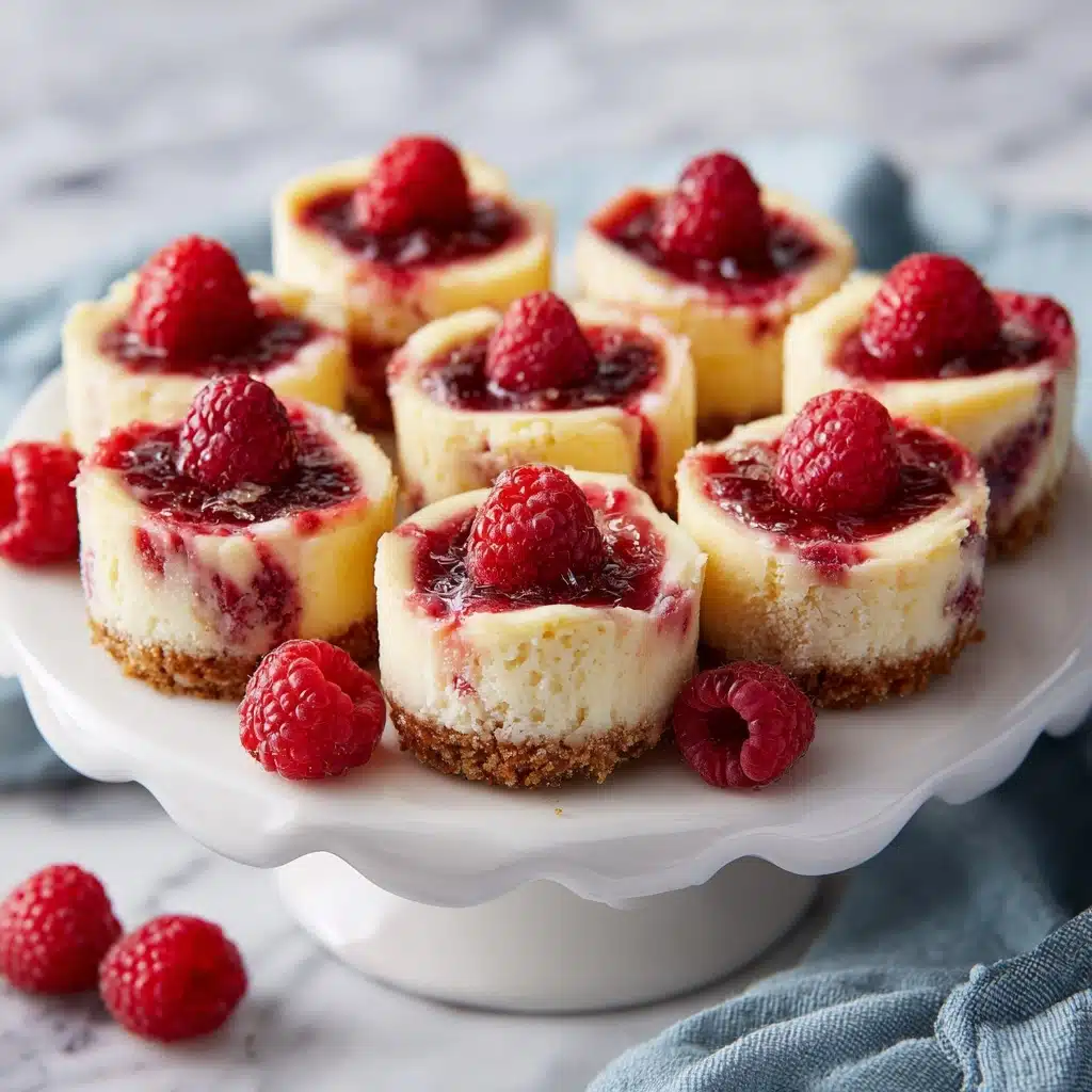 Lemon Mini Cheesecakes with Berry Swirl Recipe - Recipe Image