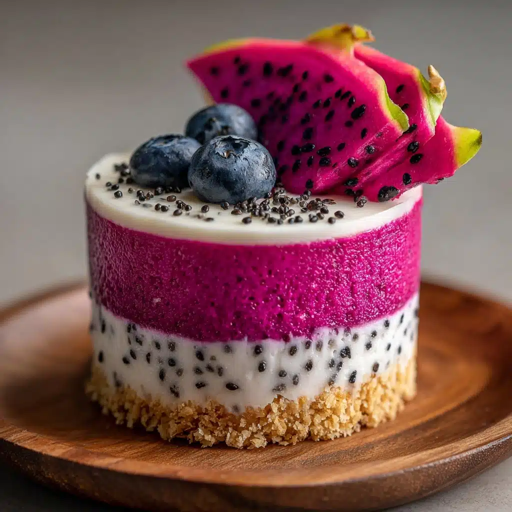 No-Bake Dragon Fruit Mini Cheesecakes Recipe - Recipe Image