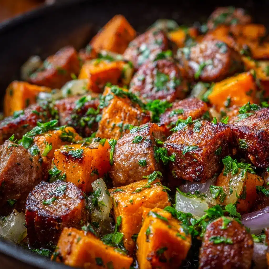 Sausage Sweet Potatoes Honey Garlic Recipe - Recipe Image