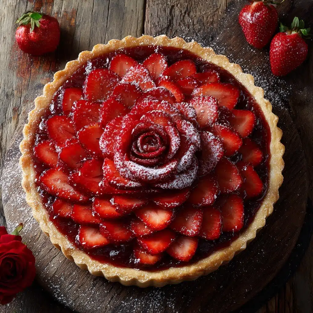 Strawberry Rose Tart with Custard Cream Recipe - Recipe Image