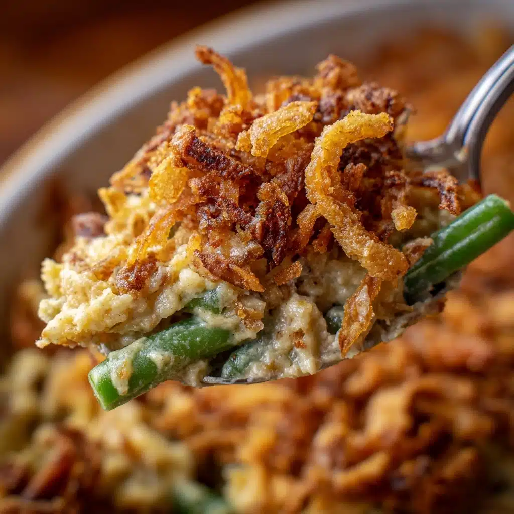 Cheesy Mushroom and Onion Green Bean Casserole Recipe - Recipe Image