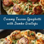 Creamy Tuscan Spaghetti with Jumbo Scallops Recipe