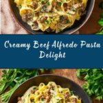 Creamy Ground Beef Alfredo Pasta Recipe