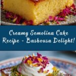 Semolina Cake With Cream (Basbousa) Recipe