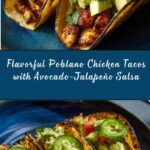 Poblano Chicken Tacos with Avocado-Jalapeño Salsa Recipe