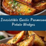 Crispy Baked Garlic Parmesan Potato Wedges Recipe
