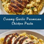 Creamy Garlic Parmesan Chicken with Cheesy Twisted Pasta Recipe