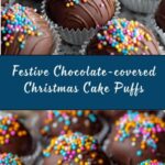 Chocolate-covered Christmas Cake Puffs Recipe
