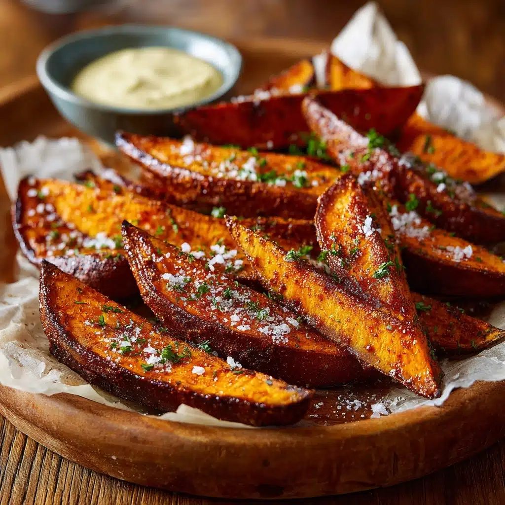 Garlic Parmesan Sweet Potato Wedges Recipe - Recipe Image