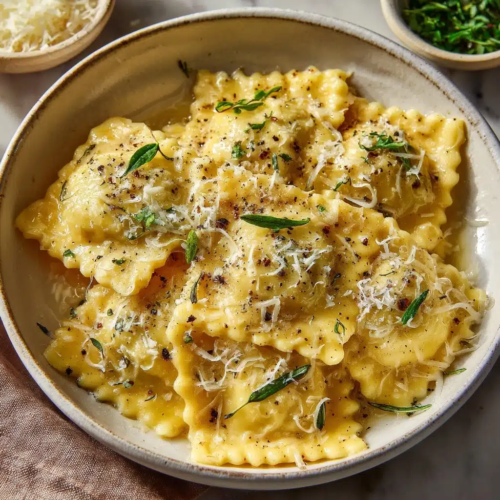 Ravioli With Pears & Cheese in Cacio e Pepe Sauce Recipe - Recipe Image