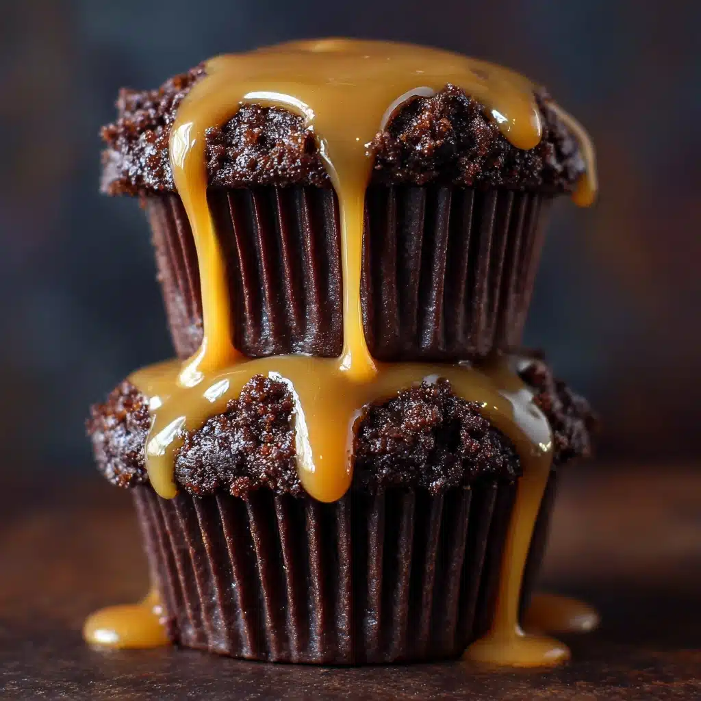 Brownie Cookie Dough Cups with Caramel Drizzle Recipe - Recipe Image