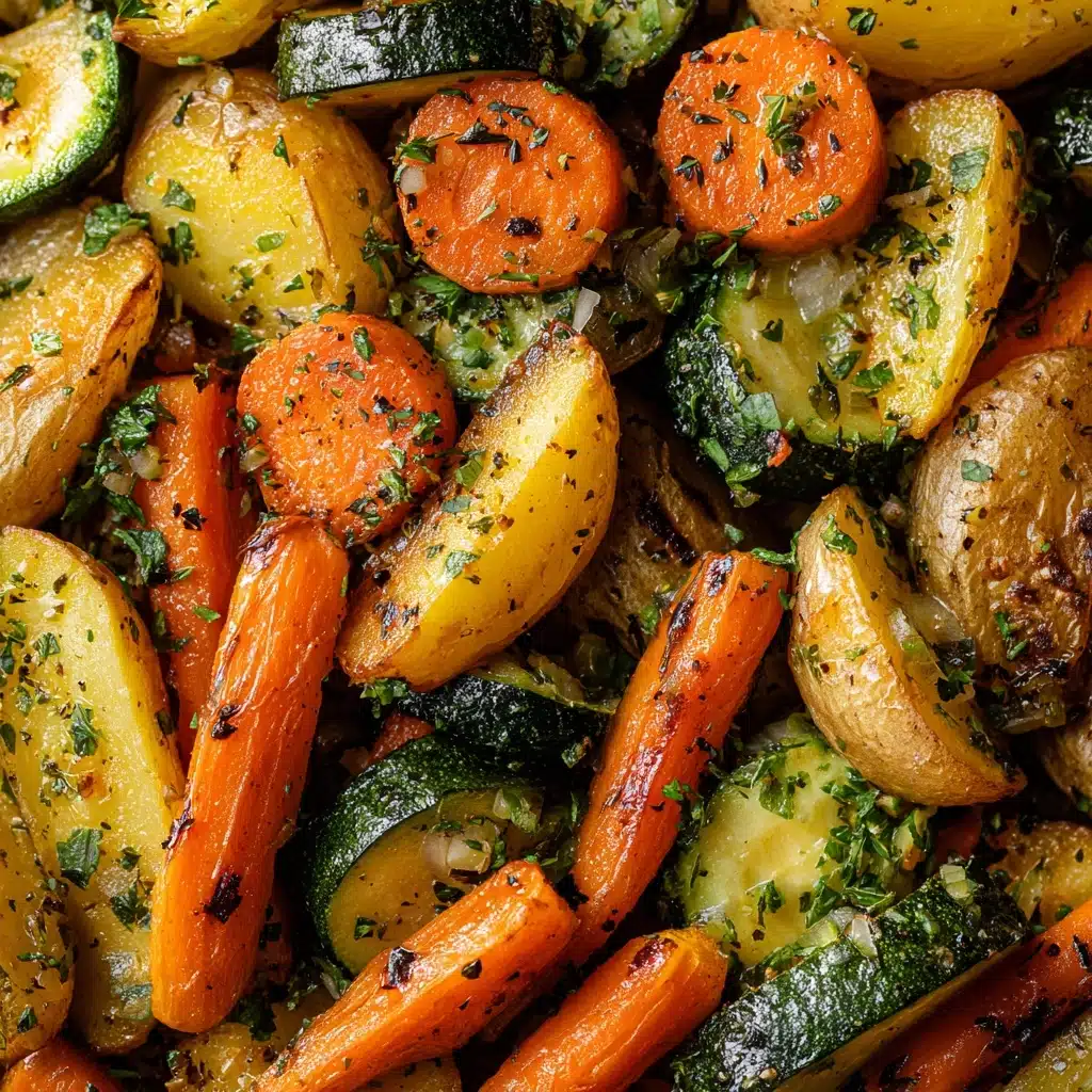 Garlic Herb Roasted Potatoes, Carrots, and Zucchini Recipe - Recipe Image