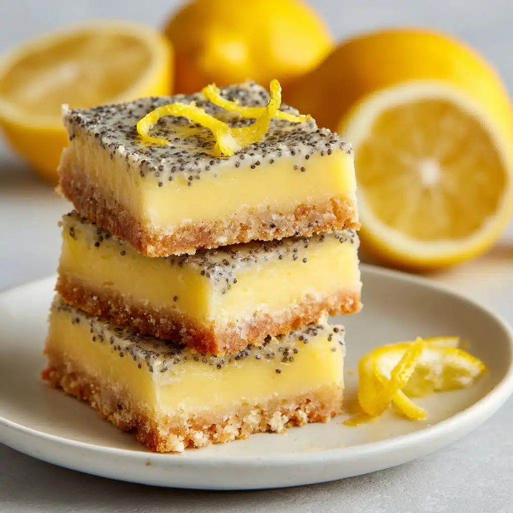 Low Sugar Lemon Poppy Seed Greek Yogurt Bars Recipe - Recipe Image